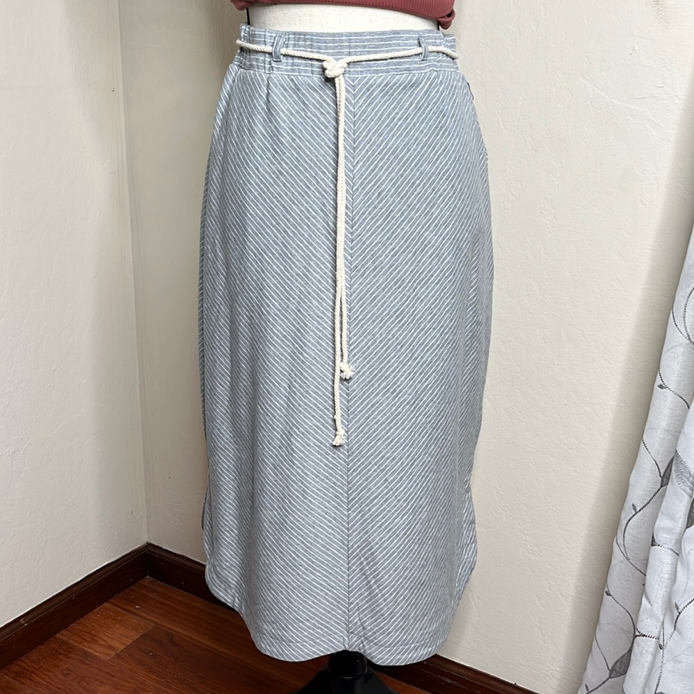 NEW boho gray long skirt with rope belt